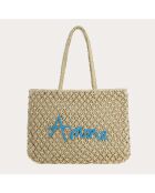 Bolso Naïma turquesa - 48x34x5 cm