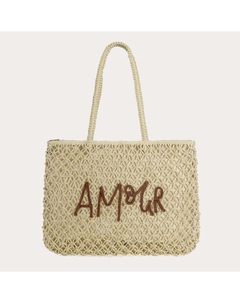 Bolso Maeva beige - 48x34x5 cm