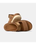 Goldenstar Glide camelfarbene Ledersandalen