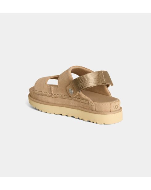 Beigefarbene Ledersandalen Goldenstar Glide