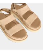 Beigefarbene Ledersandalen Goldenstar Glide