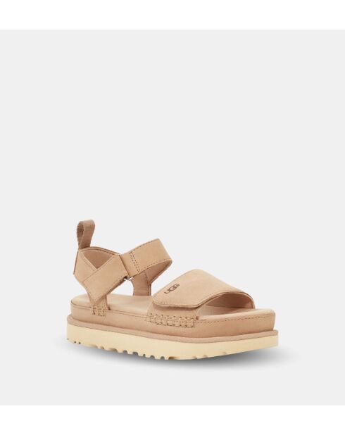 Goldenstar beige Veloursledersandalen