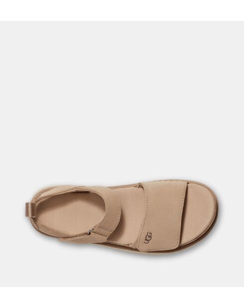 Goldenstar beige Veloursledersandalen