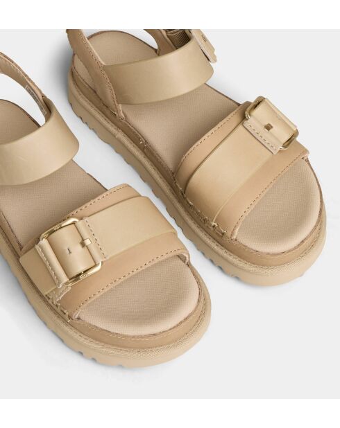 Goldenstar Villa beige Nubukledersandalen