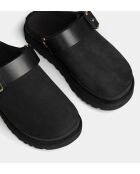 Goldenstar Villa zwarte nubuck klompen