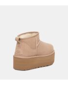 Klassieke Ultra Mini lichtbeige platformlaarzen