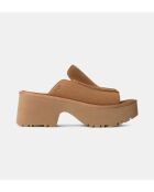 Camelkleurige muiltjes met sleehak van New Heights