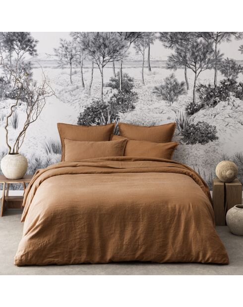 Lenzuolo elasticizzato in lino lavato