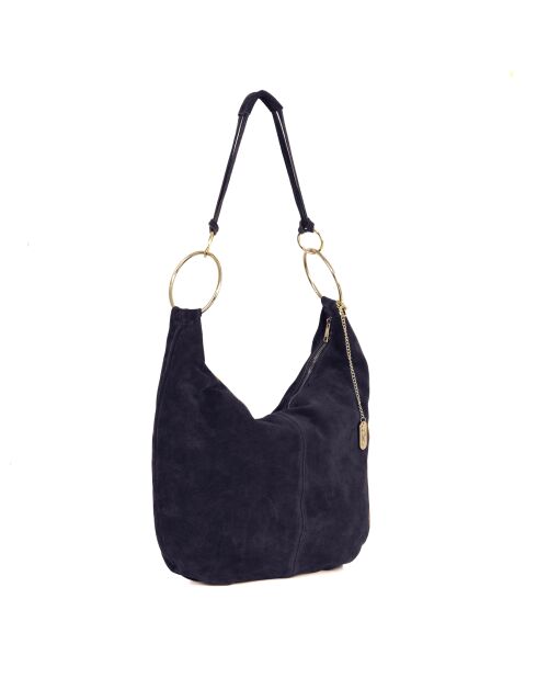 Bolso Damiana de piel marina - 38x9x36 cm