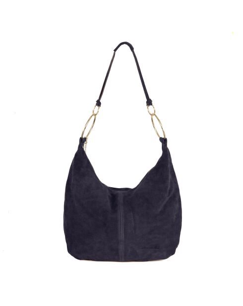 Bolso Damiana de piel marina - 38x9x36 cm