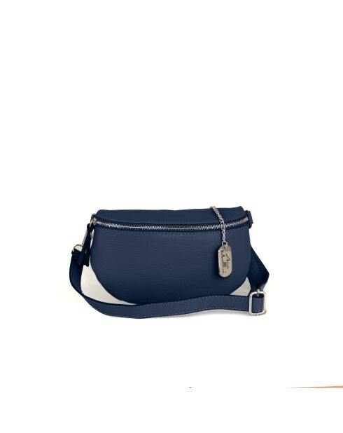 Berenice Tasche aus marineblauem Leder - 25x1x14 cm