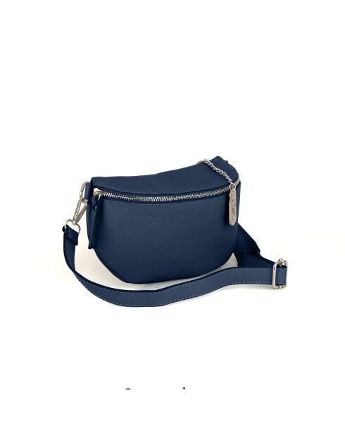 Berenice Tasche aus marineblauem Leder - 25x1x14 cm