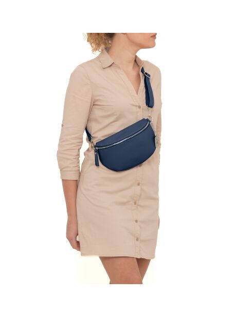 Berenice Tasche aus marineblauem Leder - 25x1x14 cm