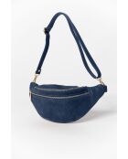 Bolso de piel azul Carola - 32x9,5x16 cm