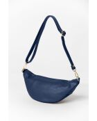 Bolso de piel azul Carola - 32x9,5x16 cm
