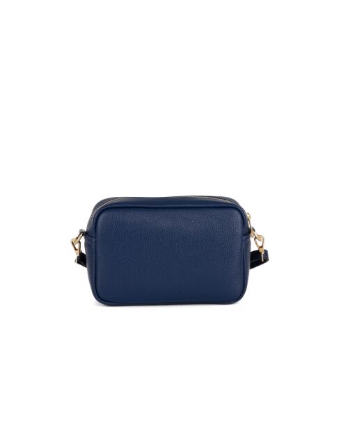 Tabita marineblauwe leren tas - 22x10x15 cm