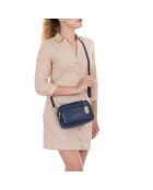 Tabita marineblaue Ledertasche - 22x10x15 cm