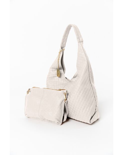 Nicolina beige Ledertasche - 41x11x42 cm