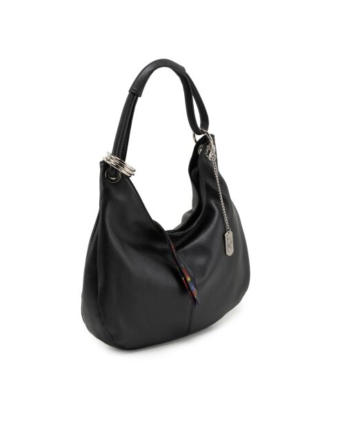 Alba schwarze Mehrledertasche - 38x10x34 cm
