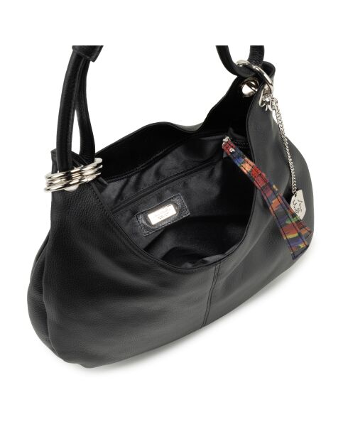 Alba schwarze Mehrledertasche - 38x10x34 cm