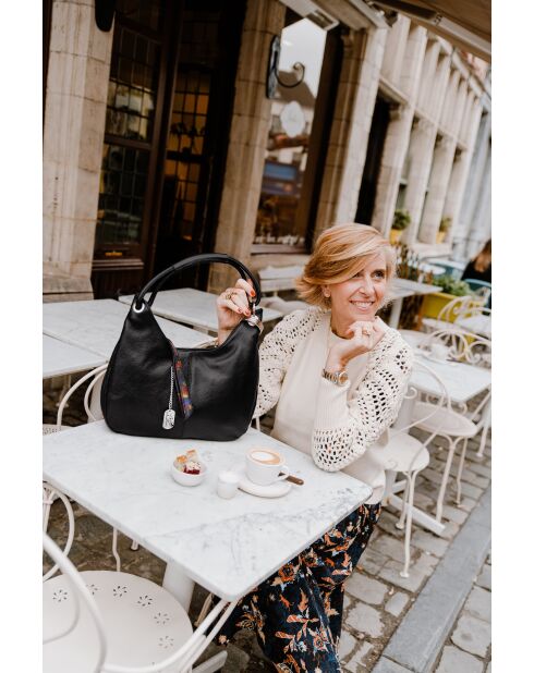 Alba schwarze Mehrledertasche - 38x10x34 cm