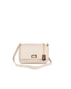 Matalia beige Ledertasche - 22x9x17 cm