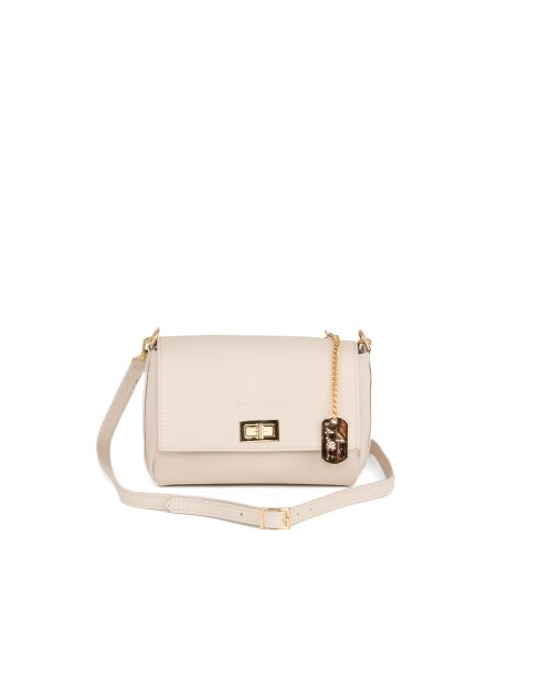Beige leren tas van Matalia - 22x9x17 cm