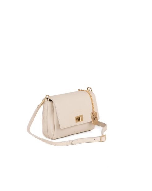 Beige leren tas van Matalia - 22x9x17 cm