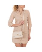 Matalia beige Ledertasche - 22x9x17 cm