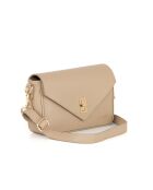Terina leren tas licht taupe - 24x6,5x16 cm