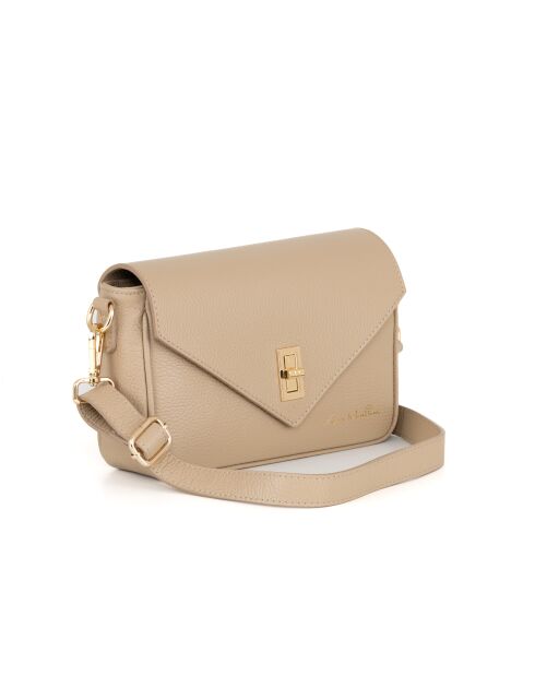 Terina Ledertasche helltaupe - 24x6,5x16 cm