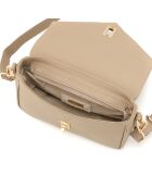 Terina leren tas licht taupe - 24x6,5x16 cm