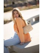 Terina leren tas licht taupe - 24x6,5x16 cm