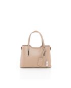 Corinna taupefarbene Ledertasche - 28x8x22 cm