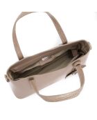 Corinna taupefarbene Ledertasche - 28x8x22 cm