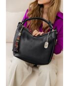 Bolso Fiorella negro multicolor - 30x9x27 cm