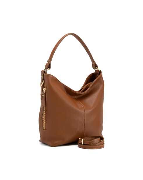 Carrara cognac leren tas - 36x12x28 cm
