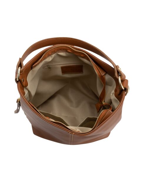 Carrara cognac leren tas - 36x12x28 cm