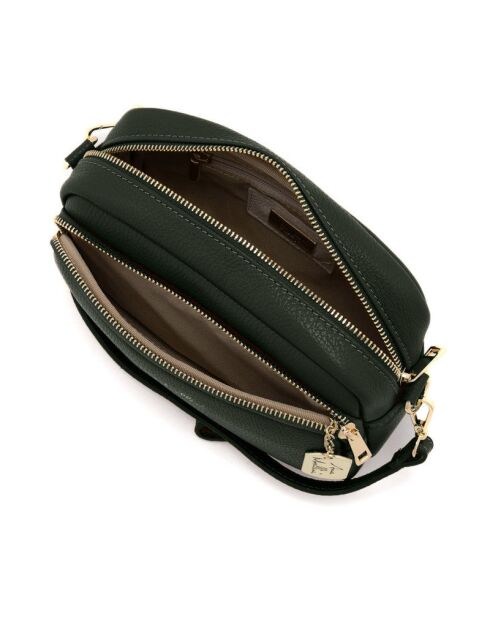 Olijfgroene leren tas Tabita - 22x10x15 cm