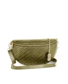 Rufina olijfgroene leren tas - 30x9x18 cm