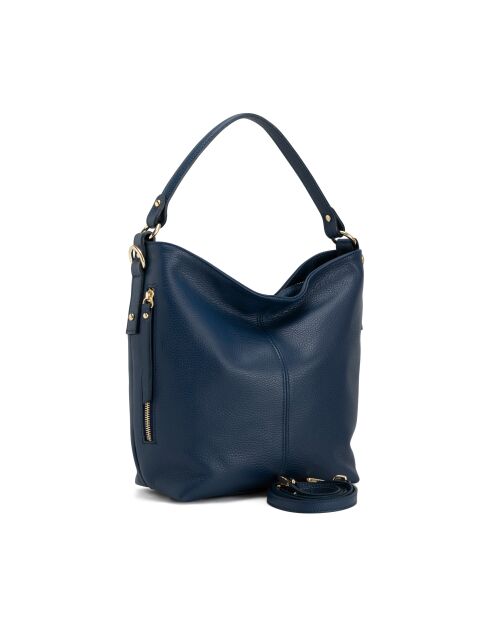 Carrarablaue Ledertasche - 36x12x28 cm