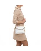 Weiße Ledertasche Alice - 22x2x18 cm