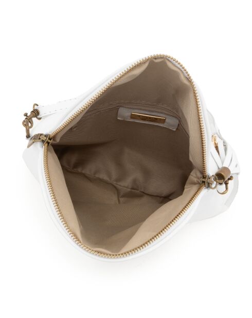 Weiße Ledertasche Alice - 22x2x18 cm