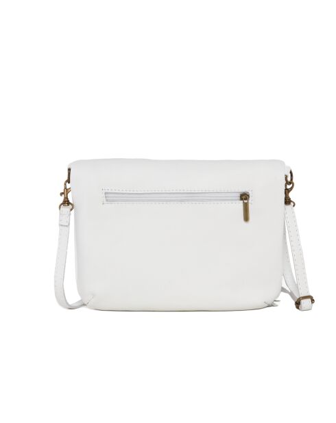 Weiße Ledertasche Alice - 22x2x18 cm