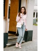 Weiße Ledertasche Alice - 22x2x18 cm