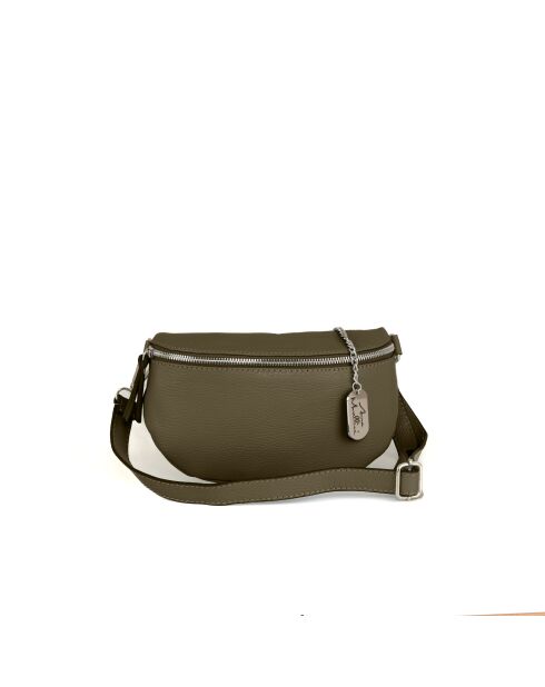 Berenice olivgrüne Ledertasche - 25x1x14 cm