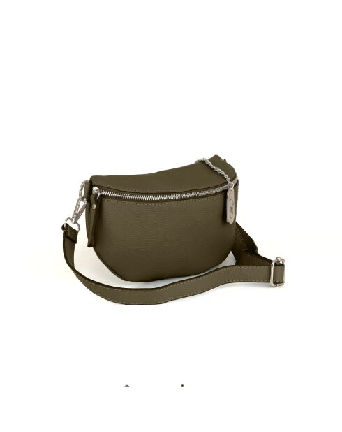 Berenice olivgrüne Ledertasche - 25x1x14 cm