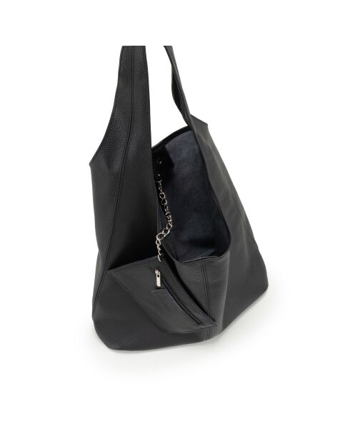 Tarquinia schwarze Ledertasche - 32x16x32 cm
