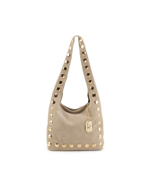 Lania leren tas licht taupe - 25x9x22 cm