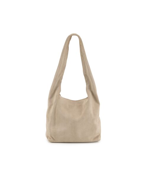 Lania leren tas licht taupe - 25x9x22 cm